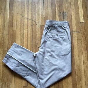 Luxe Hugo Boss Men's 36-30 Light Tan Flat Front Khaki Chinos Pants,Cotton,Logo